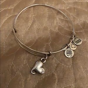 Alex and Ani Heart Charm Bangle